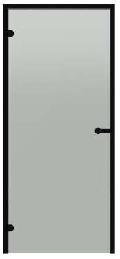 Dveře do parní sauny ALU HARVIA 7x19, satinované 690x1890 mm, černý rám CDA71905BLL