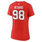 Fanatics Dámské tričko Connor Bedard #98 Chicago Blackhawks Draft 2023 Stack Logo Name Number V-Neck Red Velikost: