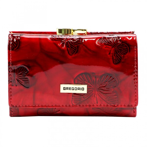 Luxusní dámská kožená peněženka s motýlky Gregorio Sihle, červená
