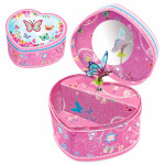 Šperkovnice motýlkem ve tvaru srdce růžová