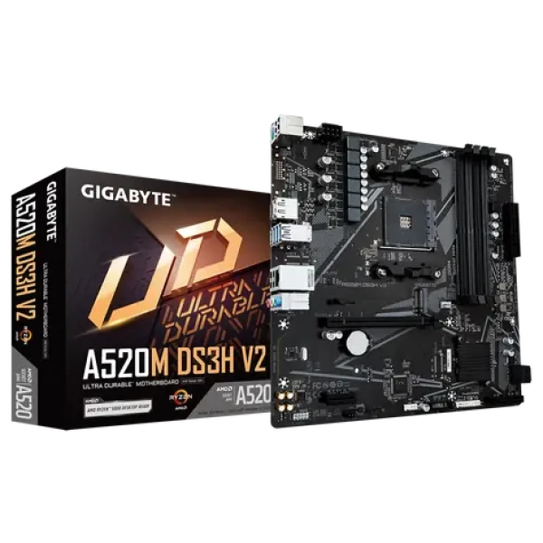 GIGABYTE A520M DS3H V2 / A520 / AM4 / 4x DDR4 / PCIEx16 / 1x GLAN / mATX (A520M DS3H V2)