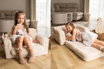 SHAPPY SHAPPY Dětské rozkládací pěnové křeslo LUMI Jemný plyš Barva: Cream