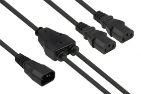 Kabelmeister Y-kabel C14 - 2x C13 černá / Napájecí kabel / 2 m (SK1436-S020)