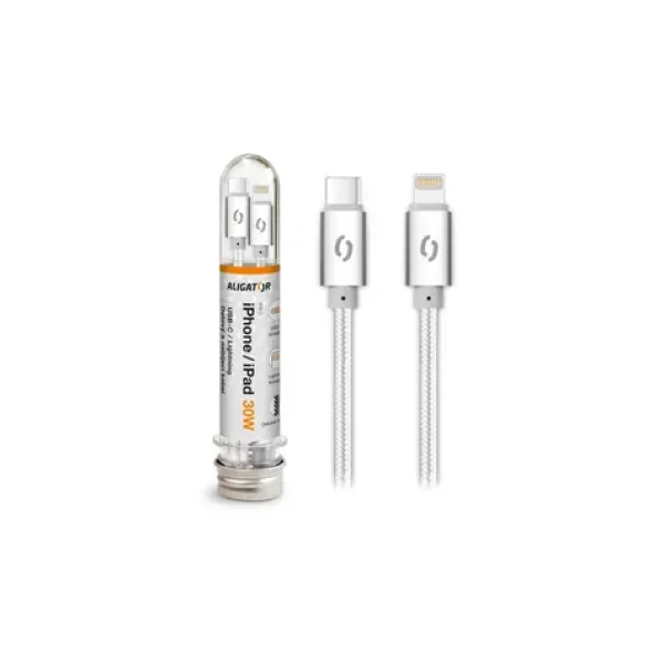 Aligator Datový kabel TUBA 30W / USB-C/Lightning 1m bílý (DAKT013)