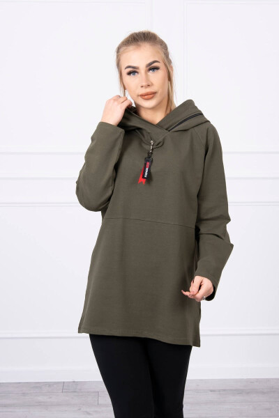 Dámská tunika s kapuci 18753 Khaki zelená - Kesi UNI khaki-tm.Zelená