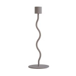 COOEE Design Kovový svícen Curved Taupe 23 cm, béžová barva, kov