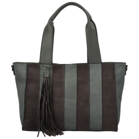 Trendy dámská koženková kabelka na rameno Marga, tmavě šedá