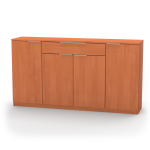 Nábytek Mikulík Komoda VARIO 6 - šedé úchytky ROZMĚR: (š/v/hl.) 140 x 86,5 x 40,5 cm