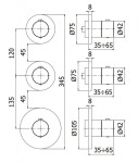 PAFFONI - Modular Box Termostatická baterie pod omítku, pro 2 spotřebiče, chrom MDE018CR