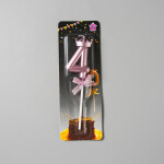 Dortová svíčka s "korunkou" ružovo-zlatá č.4