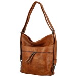 Trendy dámský koženkový kabelko-batoh Kavya, hnědý