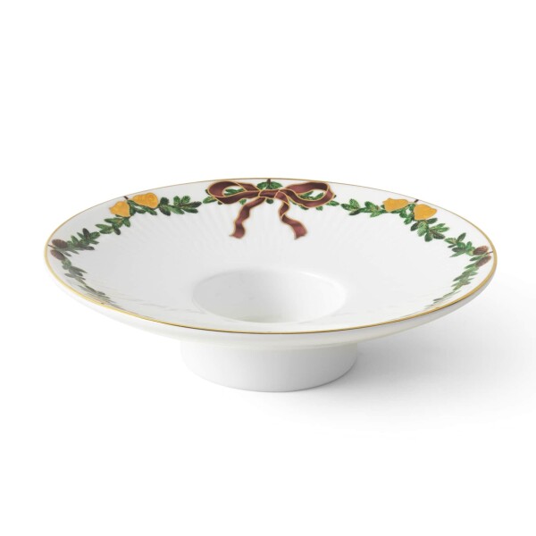 Royal Copenhagen Porcelánový svícen Star Fluted Christmas, bílá barva, porcelán