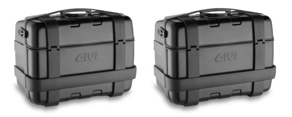 Trk46Bpack2 sada 2 kufrů Givi Trk 46B Trekker černý s hliníkovým černým víkem (Monokey) se stejným