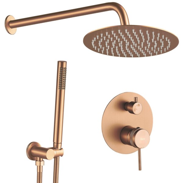 REA - Podomítková sprchová sada Lungo Grip Brush Copper + BOX REA-P5651