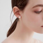 Náušnice s bílou perlou Charis - stříbrné zapínání, zirkon, Stříbrná Bílá