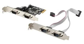 Lanberg PCIe karta 4x sériový (COM) / Řadič / PCI Express / 4x DB9 female (PCE-DB9-004)