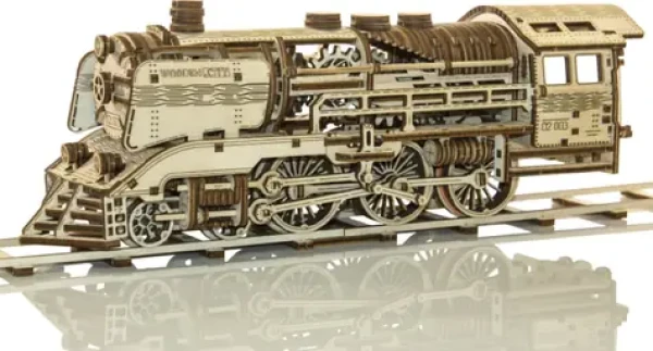 WOODEN CITY 3D Dřevěné puzzle Express s kolejemi