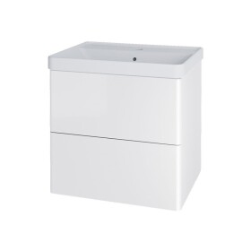 MEREO - Siena, koupelnová skříňka s keramickým umyvadlem 61 cm, bílá lesk CN410