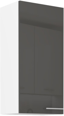 Horní skříňka Lara 45 G-90 1F Barva korpusu: Bílá, Barva dvířek: Šedý lesk