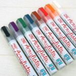 Kuretake Kuretake, PAC-50/8VA, ZIG ACRYLISTA, sada akrylových popisovačů, 6 mm, moderní odstíny, 8 ks