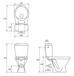 CERSANIT - WC KOMBI 695 CERSANIA SIMPLEON 010 3/6L+DUROPLAST SEDÁTKO SOFTCLOSE K11-2337