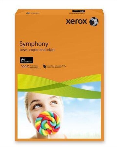 Xerografický papír barevný XEROX Symphony A4, 80g, 500ls - oranžová