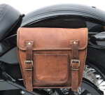 Kožená boční retro moto brašna hnědá