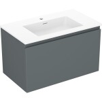 MEXEN/S - Orio koupelnová skříňka 80 cm s umyvadlem Otis, 1 šuplík, grafit mat/bílá mat 91A10-08047-1-BF66-W18M01