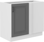 Spodní rohová skříňka Stilo 105 DN 1F Barva korpusu: Dub artisan, Barva dvířek: Bílá