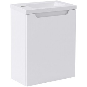 CERANO - Umyvadlová skříňka pro WC Sora - bílá matná + umyvadlo z lit. mramoru - bílá lesklá - 40x57,5x22 CER-8060BD7