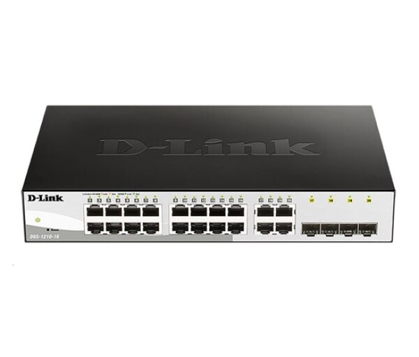 D-Link DGS-1210-16 20-port Gigabit Smart Switch, 16x GbE, 4x RJ45/SFP, fanless EDF_385516
