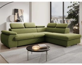 Rohová sedačka Viera, salátově zelená látka, pravý roh