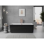 MEXEN/S - Nila volně stojící vana reliéf 170 x 75, bílá/černá, sifon a přepad růžové zlato 52841708075-60
