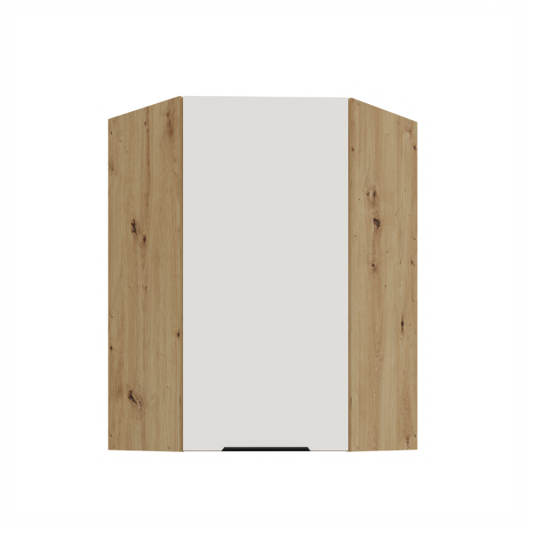 Horní rohová skříňka Aria 60x60 GN-90 1F (45°) Barva korpusu: Dub artisan, Barva dvířek: WH - Crystal white AFM