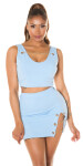 Sexy top Koucla Crop top s řetízkovým detailem babyblue Einheitsgroesse