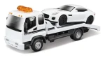 Bburago STREET FIRE Odtahové vozidlo Flatbed Tow Truck + Jaguar F-TYPE Coupé 1:43