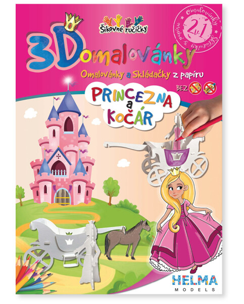 3D Omalovánky Princezna kočár