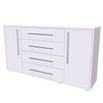 Nábytek Mikulík Komoda ELITE L - bílý lesk, antracit, aj. ROZMĚR: (š/v/h) 160 x 86 x 43 cm