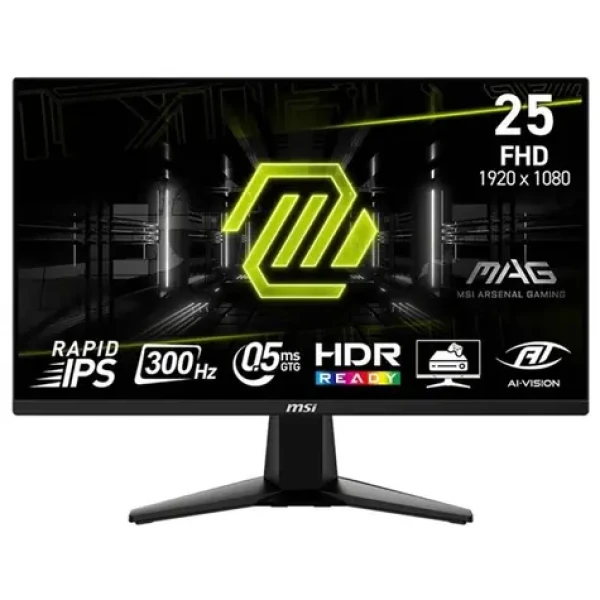 24.5" MSI MAG 255XF černá / LED / 1920 x 1080 / IPS / 16:9 / 0.5ms / 1000:1 / 250cd-m2 / HDMI+DP / VESA (MAG 255XF)
