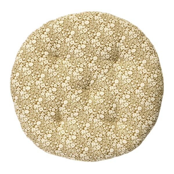MADAM STOLTZ Kulatý podsedák Caramel Ø 45 cm, hnědá barva, textil