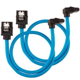 Corsair Premium Sleeved SATA 6Gbps kabel lomený modrá (2ks) / rovný + pravoúhlý konektor / délka 30cm (CC-8900281)