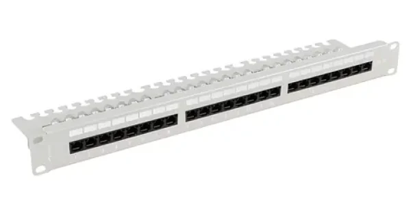 Lanberg 19" 24 portů / Patch panel / 1U / CAT5E / UTP / s organizérem (PPU5-1124-S)