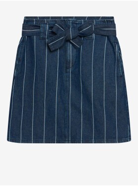 Modrá pruhovaná krátká džínová sukně se zavazováním ORSAY Dámské