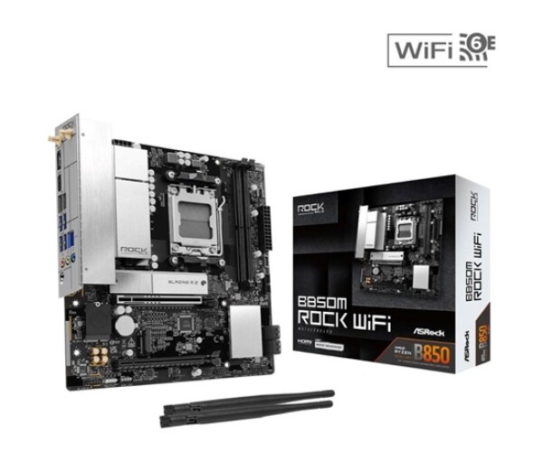 ASRock MB Sc AM5 B850M ROCK WIFI, AMD B850, 4xDDR5, 1xDP, 1xHDMI, WiFi, mATX EDF_1883134