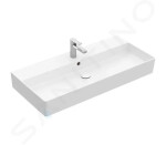 VILLEROY & BOCH - Memento 2.0 Umyvadlo 1000x470 mm, s přepadem, otvor pro baterii, CeramicPlus, alpská bílá 4A22A5R1