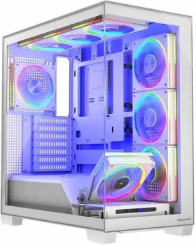 MODECOM Volcano Stellar ARGB 8F bílá / Skříň / ATX / 1x USB-C / 5x ARGB / bez zdroje (AT-STELLAR-8F-ARGB-20)