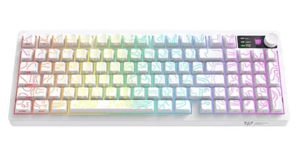 Onikuma MT902 bílá / Herní klávesnice / Bezdrátová / 2,4 GHz / USB-C / RGB (MT902 (White))