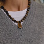ELENYS Tiger’s Eye | Náhrdelník s pravým přírodním tygřím okem Délka náhrdelníku: 40+5 cm / max. 45 cm