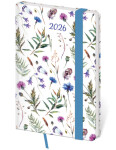 Týdenní diář 2026 Helma kapesní - Vario Wildflowers s gumičkou