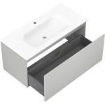 MEXEN/S - Orio koupelnová skříňka 100 cm s umyvadlem Vela, 1 šuplík, šedá mat/bílá mat 91A10-10047-1-BF62-W23M01